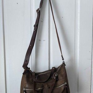 M0851 Leather cross body satchel bag